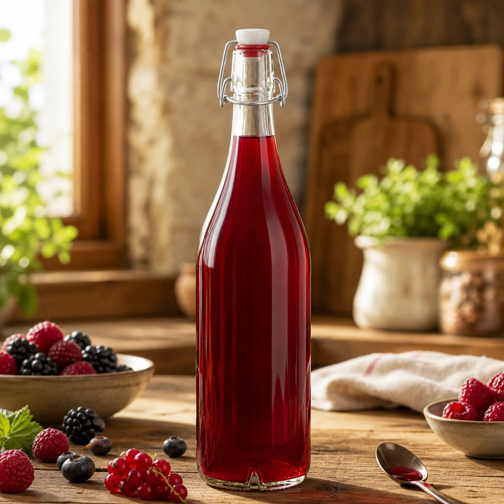 Bottiglia di vetro da 1000 ml + tappo girevole in PVC UNiTWIST