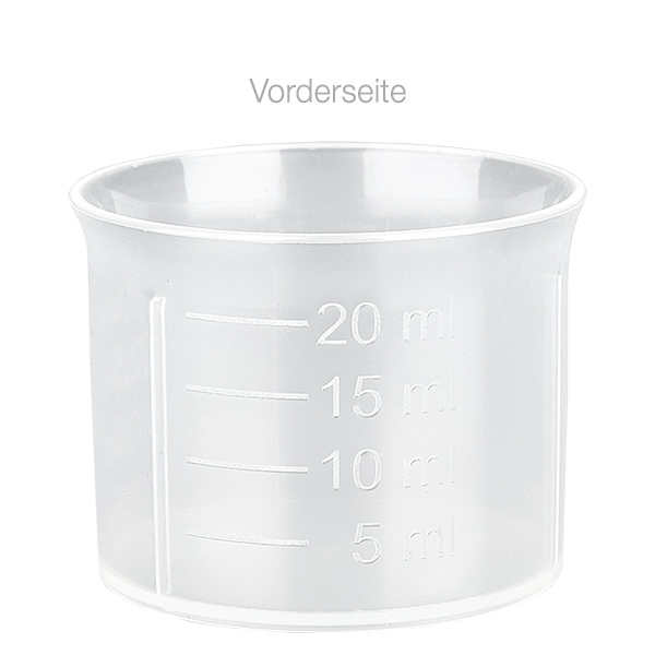 Bicchiere dosatore trasparente da 20 ml con scala ApoGlas