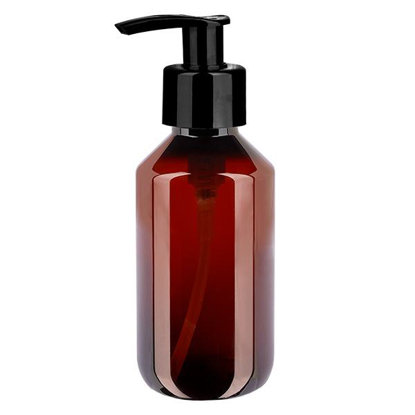 Bottiglia in PET da 200ml con pompa dosatrice nera Bottiglia in PET da 200ml con pompa dosatrice nera