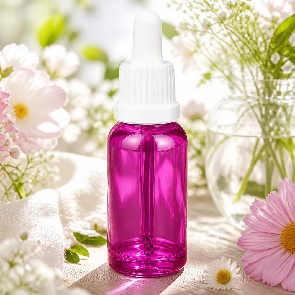 Flacone per pipette da 20 ml bianco Originality con tappo a vite PurpleLine UT18/20 Flacone in vetro da 20 ml con design Purple Line e protezione UV per le sostanze sensibili alla luce.