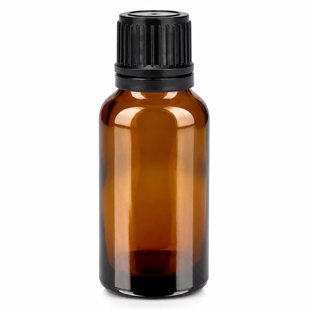 Bottiglia da 20ml 11mm SV nero OV BrownLine UT18/20 Flacone compatto da 20 ml in vetro marrone, perfetto per i viaggi e le applicazioni mobili