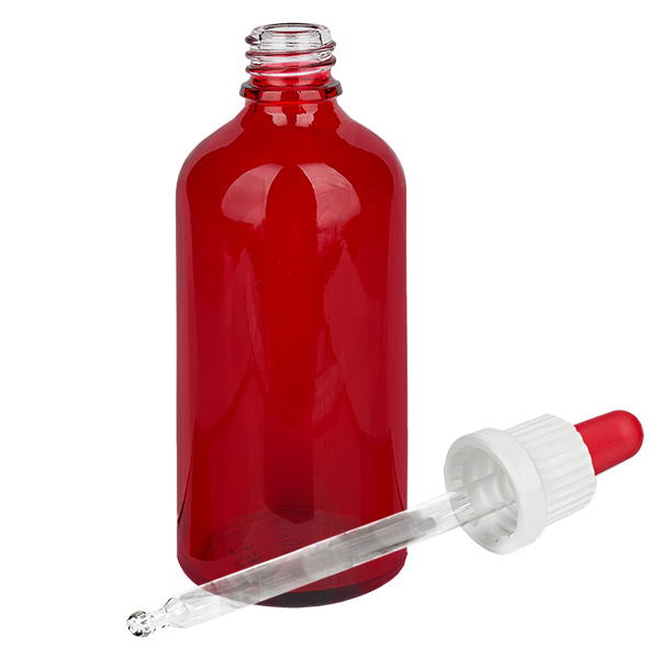 Flacone per pipette da 100 ml bianco/rosso OV RedLine UT18/100