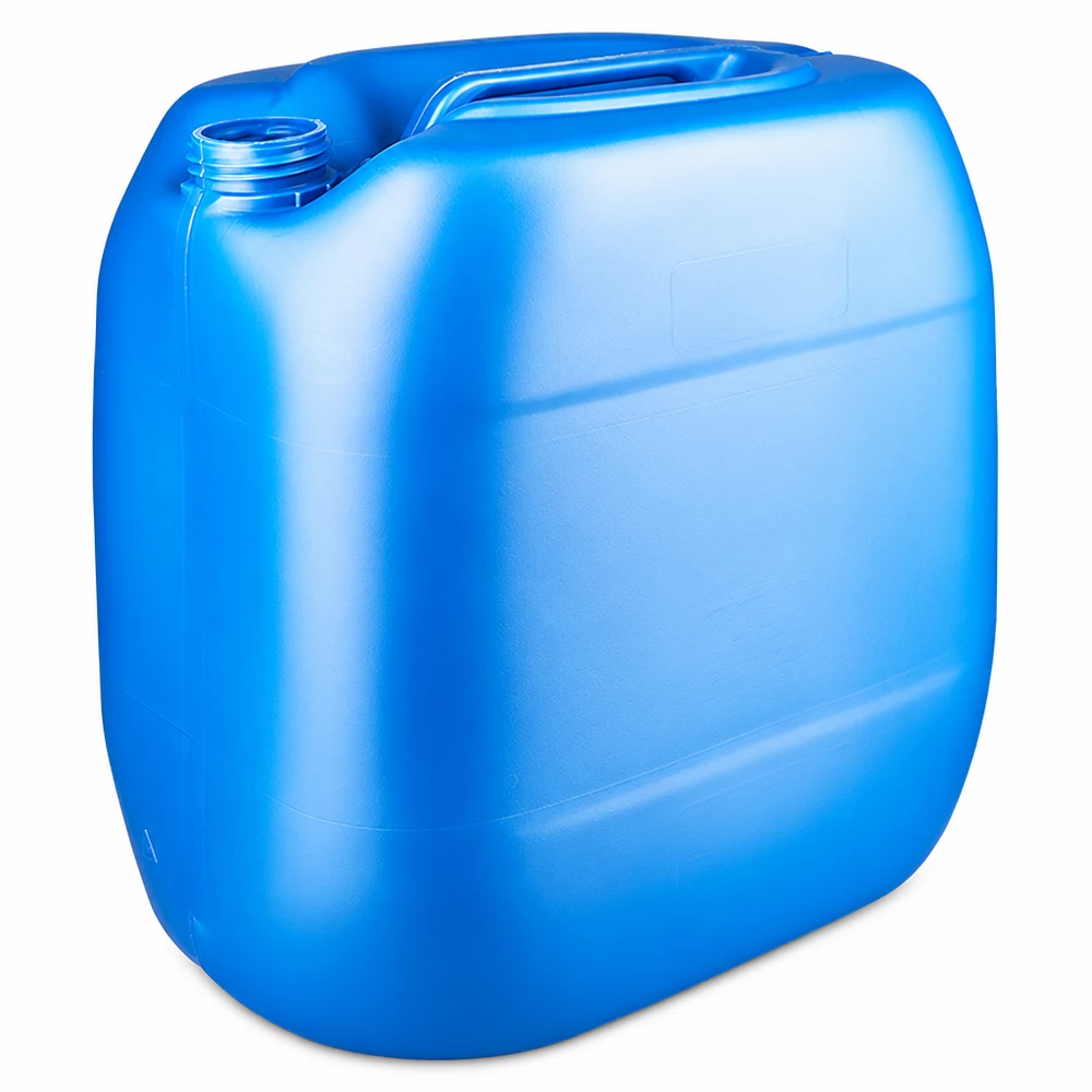 Tanica 30 litri blu senza tappo Tanica in plastica blu da 30 litri senza tappo, con maniglia per un trasporto sicuro