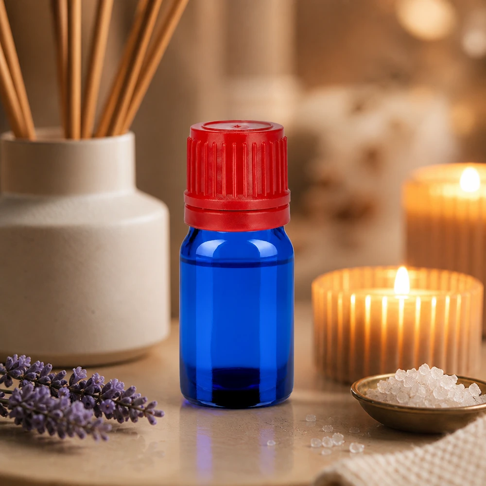 Bottiglia da 5ml 11mm SV rosso OV BlueLine UT18/5 Flacone da 5 ml in vetro di cobalto protetto dalla luce, ideale per sostanze sensibili BlueLine UT18/5