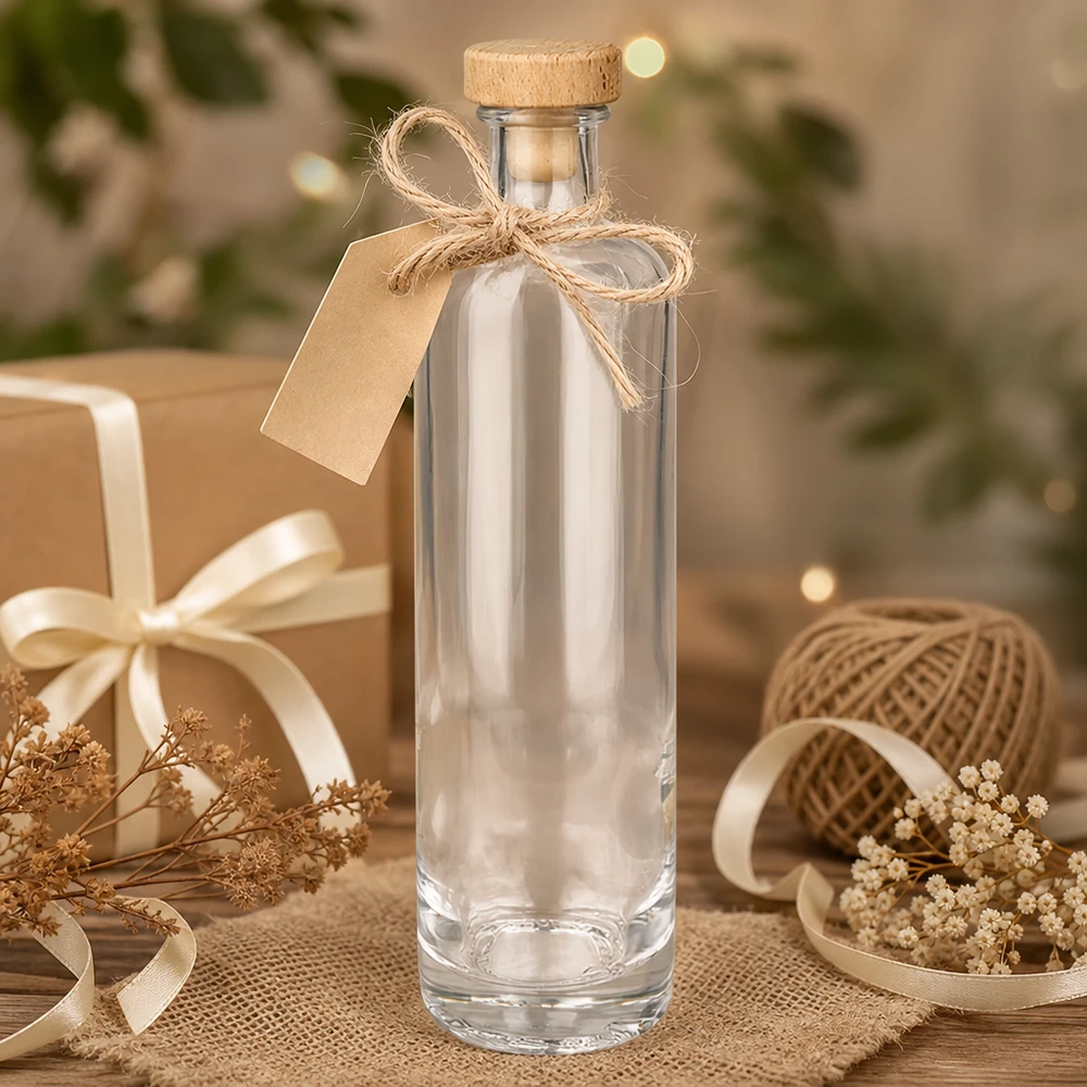 Bottiglia in vetro da 500 ml Ella con tappo in sughero con impugnatura in legno UNiTWIST® Bottiglia in vetro da 500 ml Ella con tappo in sughero con impugnatura in legno UNiTWIST®