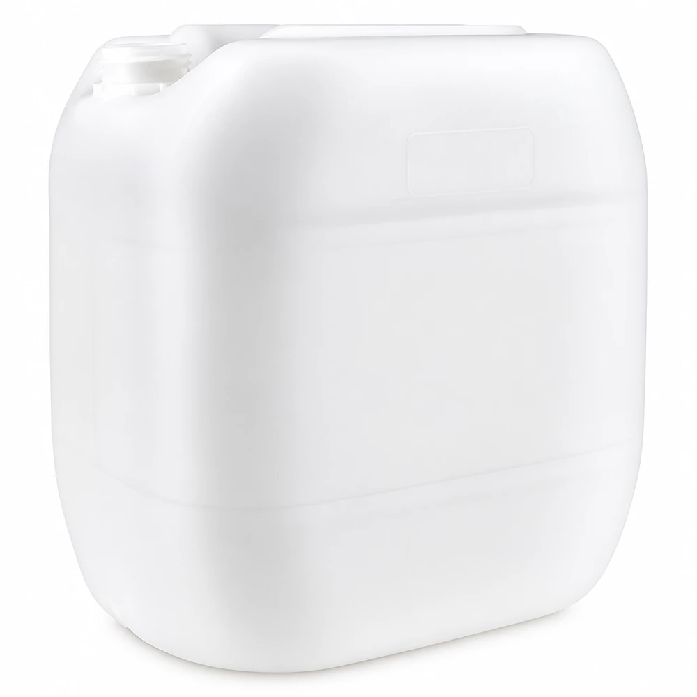 Tanica 30 litri senza tappo Tanica in plastica bianca da 30 litri senza tappo, in HDPE, dalla robusta forma rettangolare