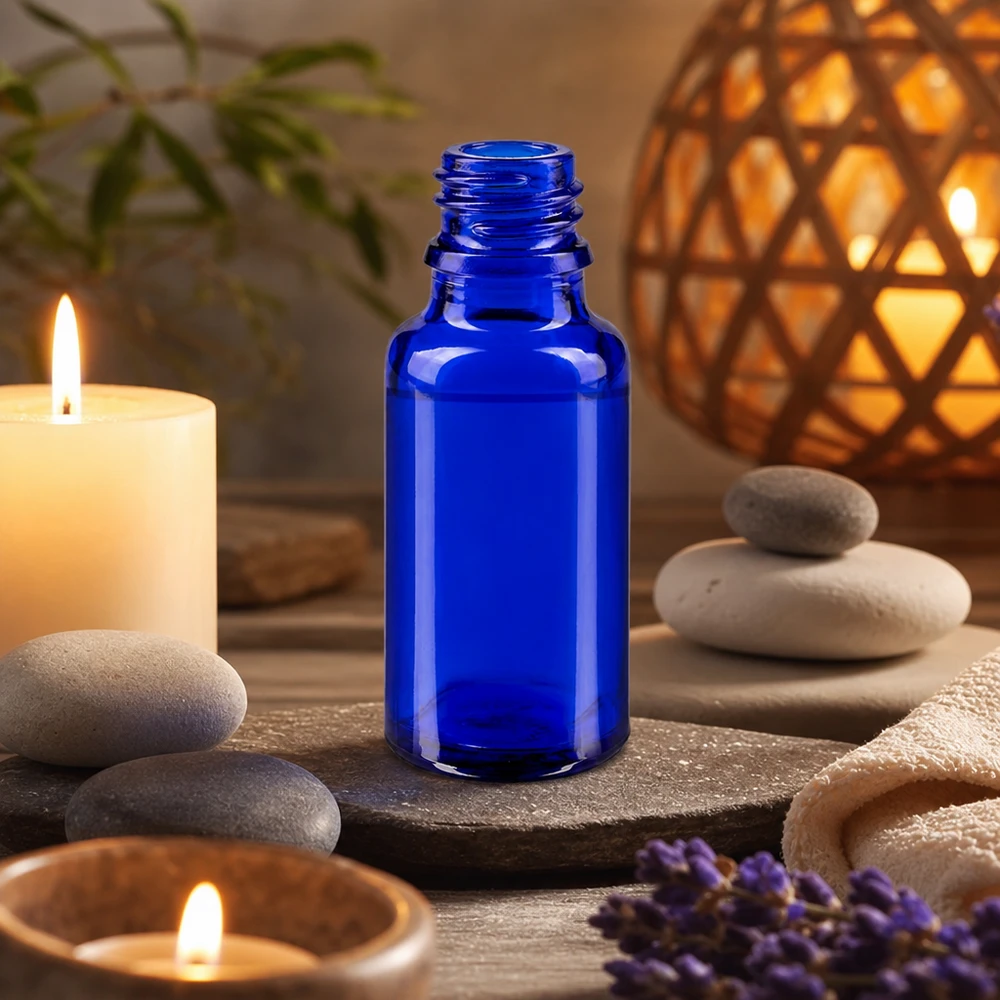 Flacone farmaceutico blu da 20ml ApoGlas Flacone ApoGlas blu da 20 ml con superficie liscia per la conservazione igienica dei prodotti naturali