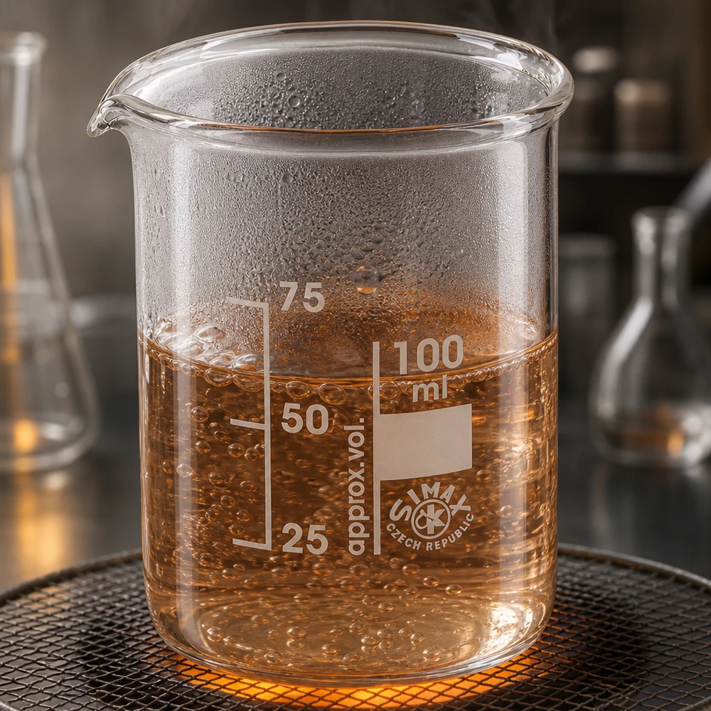 Bicchiere termoresistente da 100 ml di forma bassa con pratico beccuccio per lavori di laboratorio