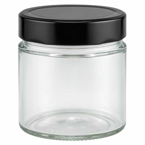 Barattolo rotondo da 135 ml + coperchio BasicSeal nero profondo UNiTWIST...