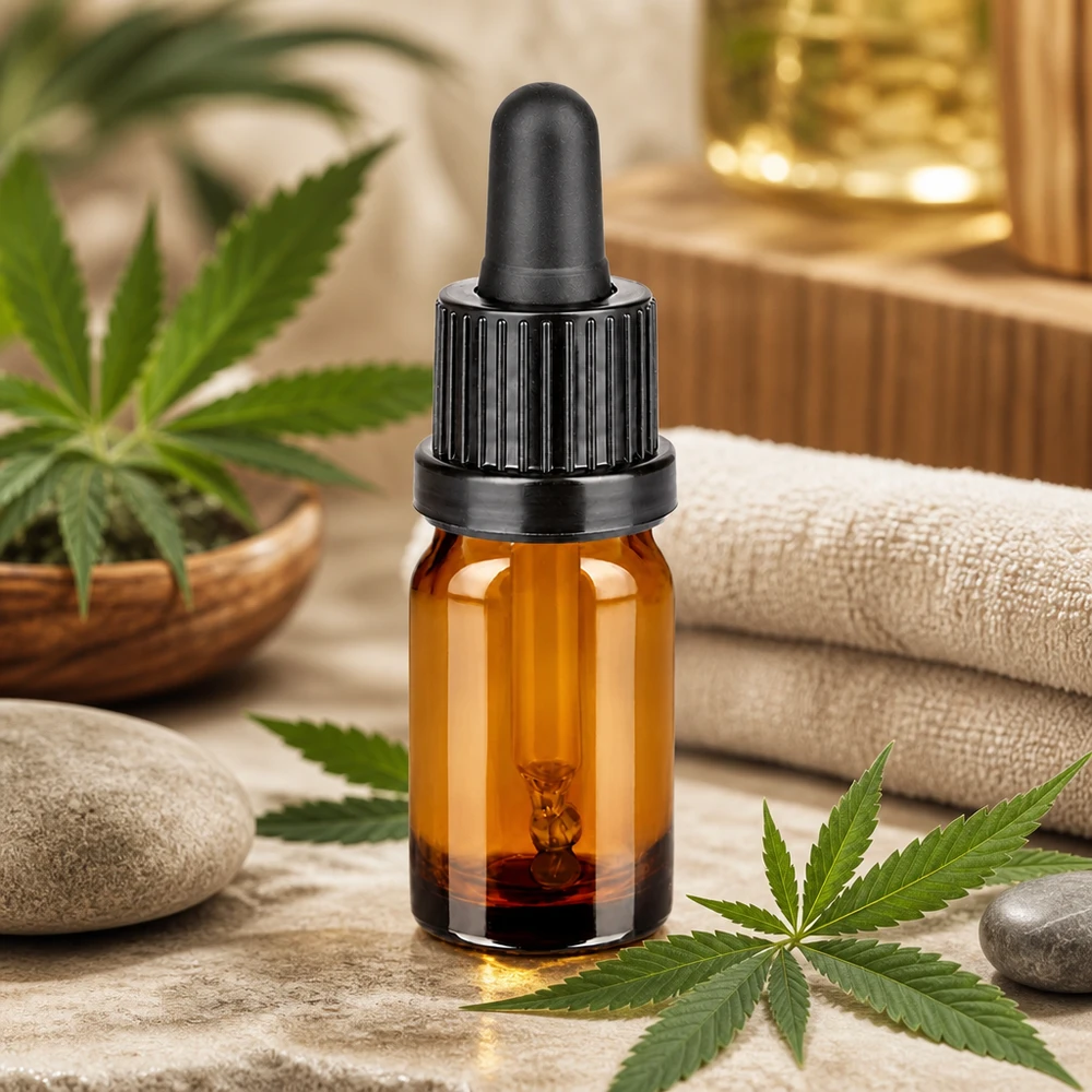 Bottiglia per pipette da 5 ml nera OV BrownLine UT18/5 Piccolo flacone a pipetta da 5 ml con tappo nero per l'uso mobile di oli di CBD e canapa