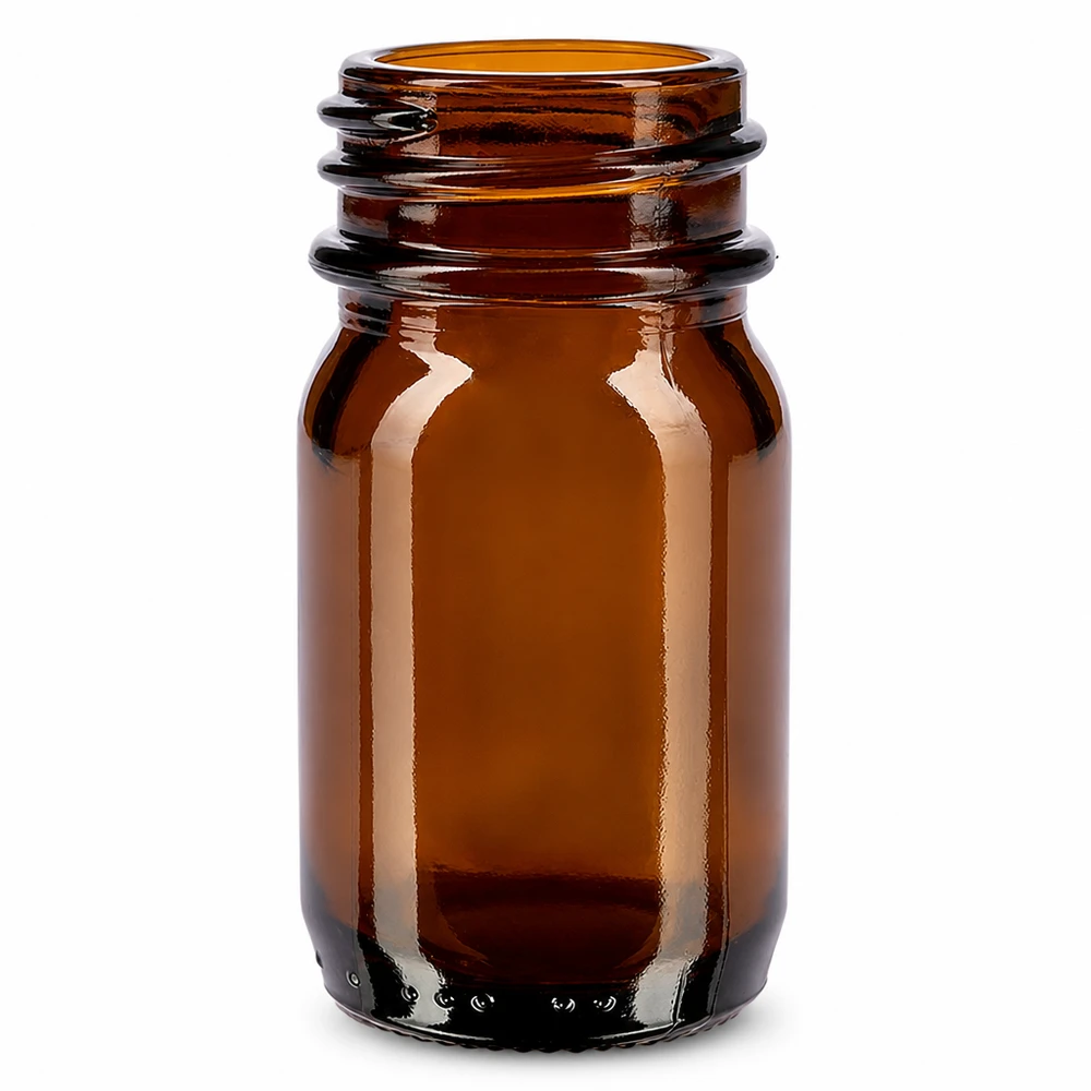 Bottiglia a collo largo da 30 ml in vetro ambrato Flacone a collo largo da 30 ml in vetro ambrato per farmacie e laboratori