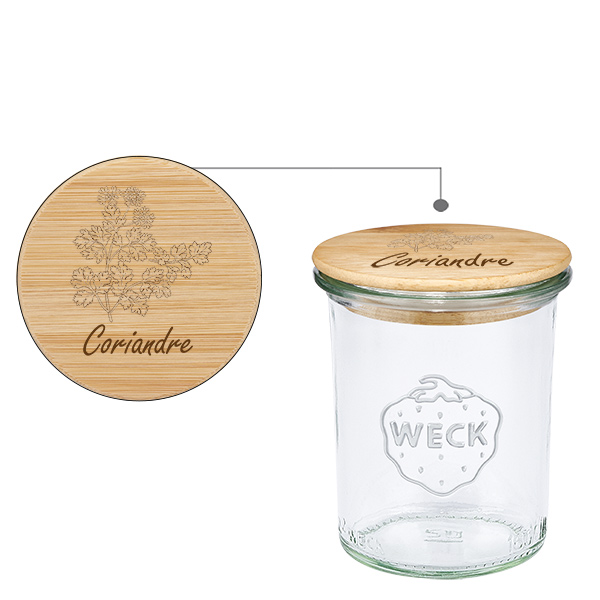 Cassetta in bois "Coriandre" con verre à pied WECK 160ml