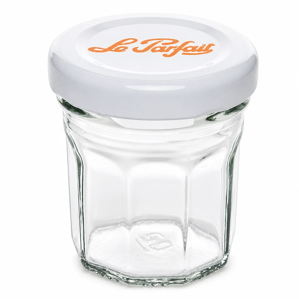 Vasetto Le Parfait da 44 ml con coperchio a vite bianco per marmellate e confetture