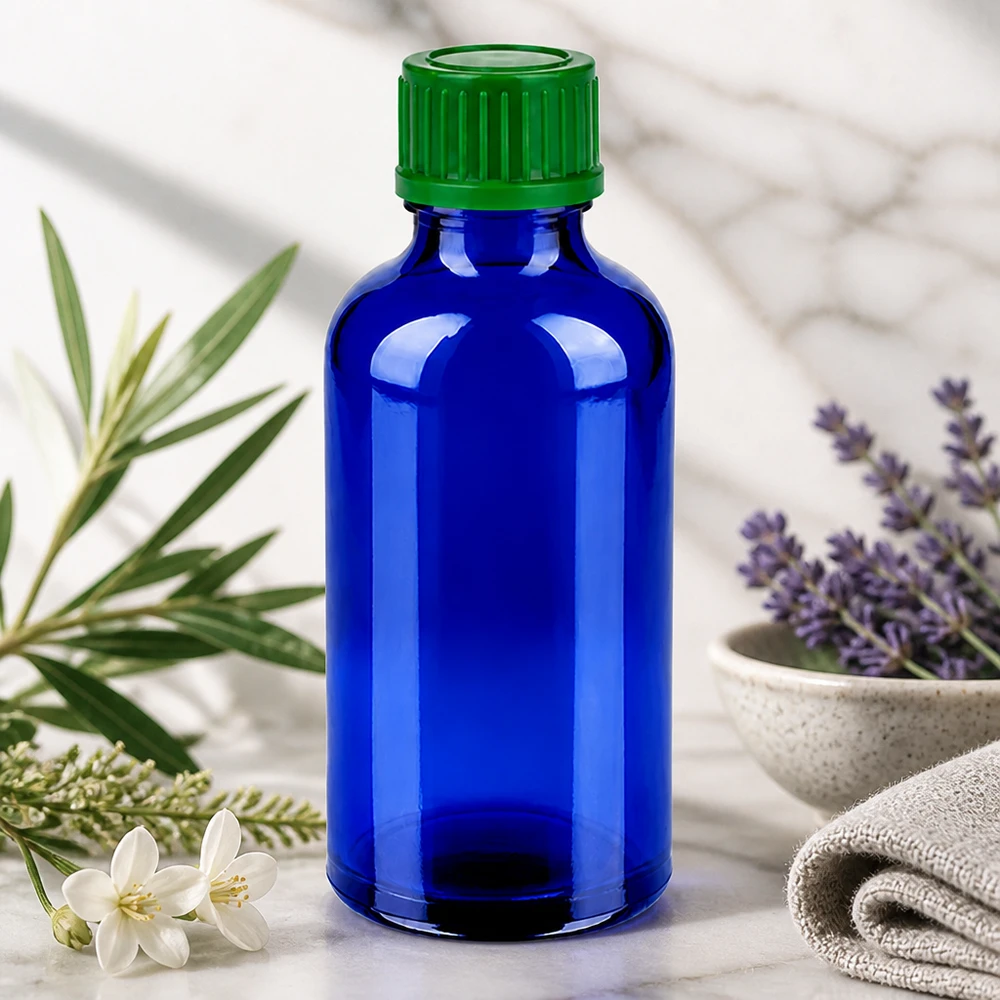 Flacone da 50ml 11mm SV verde STD BlueLine UT18/50 Bottiglia di vetro compatta da 50 ml con tappo verde a prova di bambino per uso mobile