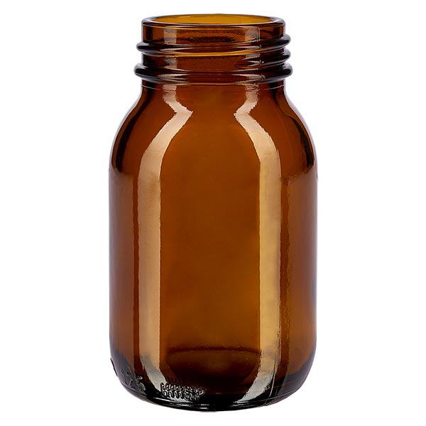 Bottiglia a collo largo da 125 ml in vetro ambrato