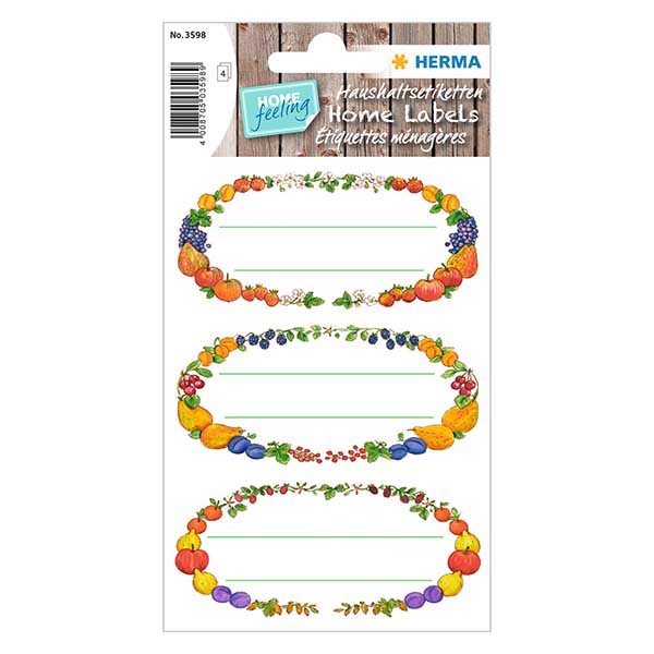 Etichette da cucina "Corone di frutta" (12 adesivi)