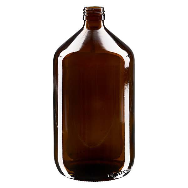 Flacone per medicinali da 1000ml marrone, senza tappo PP28 ApoGlas Flacone per medicinali da 1000ml marrone, senza tappo PP28 ApoGlas