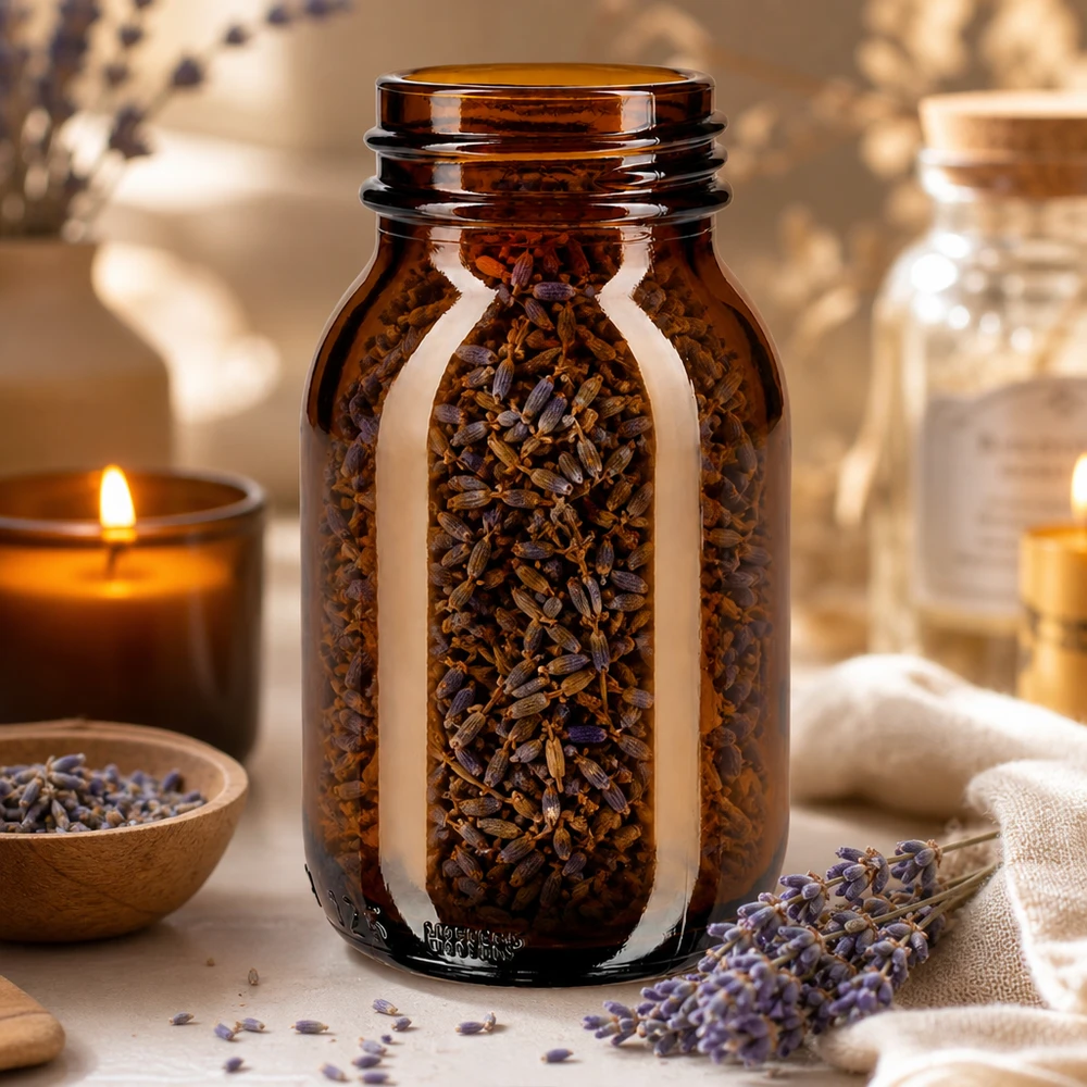 Bottiglia a collo largo da 125 ml in vetro ambrato Bottiglia da farmacia 125ml in vetro marrone per la conservazione professionale di erbe e tè