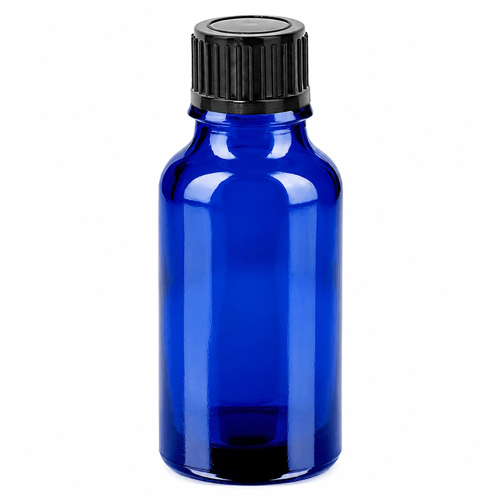 Bottiglia da 20ml 11mm SV nero STD BlueLine UT18/20 Flacone blu compatto da 20 ml con tappo a prova di bambino per laboratorio e uso farmaceutico