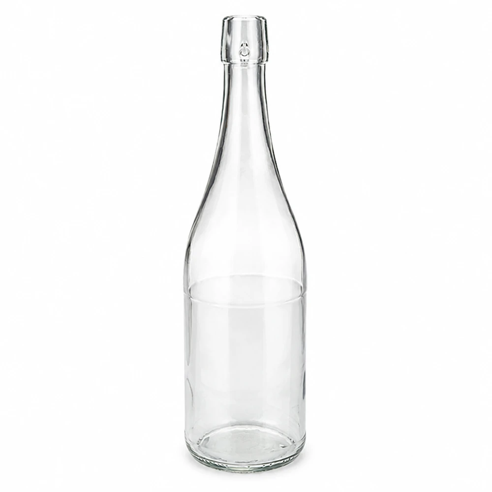 Bottiglia di vetro 750ml trasparente senza tappo UNiTWIST vuota su sfondo bianco Foto del prodotto 1