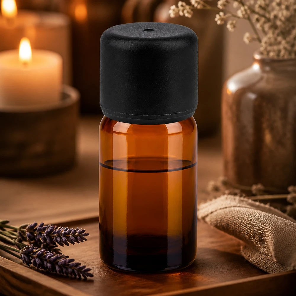 Bottiglia da 5ml 6mm SV nero STD BrownLine UT18/5 Flacone compatto in vetro ambrato da 5 ml con protezione UV per oli essenziali e aromaterapia di alta qualità