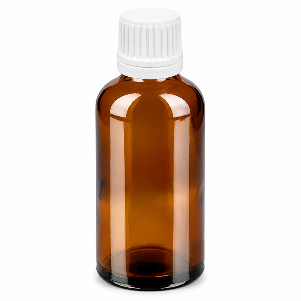 Flacone contagocce da 50 ml 0,7 mm bianco OV BrownLine UT18/50 Flacone contagocce con protezione UV 50ml marrone - perfetto per liquidi ed essenze sensibili alla luce