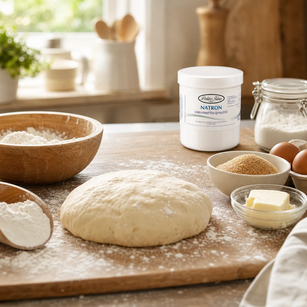 500g bicarbonato di sodio Doktor Klaus Natron Doctor Klaus 500g per la cottura del pane e la preparazione dell'impasto polvere bianca in un pratico barattolo