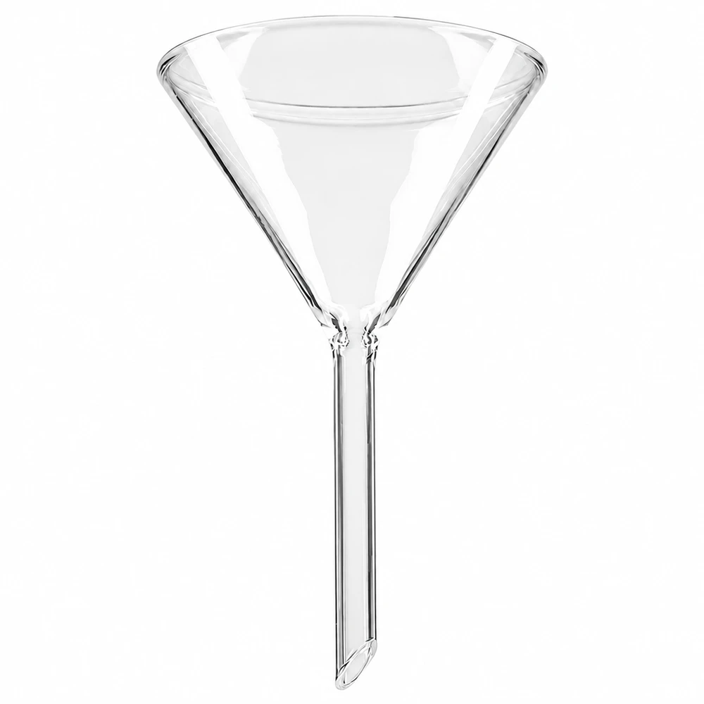 Imbuto Ø 75mm borosilicato angolo 60 stile corto Imbuto in borosilicato di 75 mm di diametro con angolo di 60 gradi per applicazioni di laboratorio