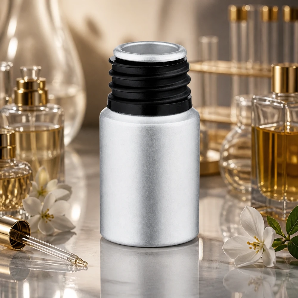 Flacone in alluminio opaco da 10 ml per proteggere gli oli essenziali sensibili dai raggi UV