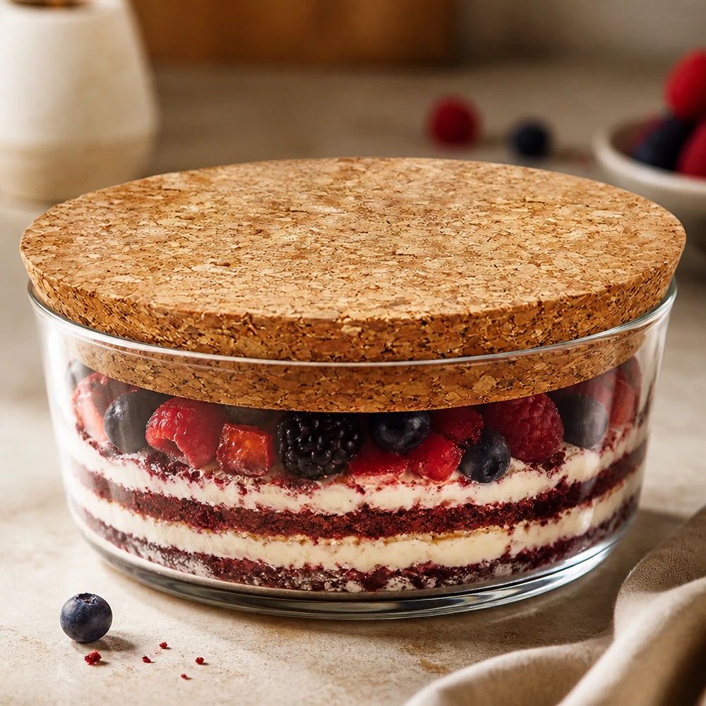 Sughero per apertura 94 mm WECK RR100 (ø90/104, H=20 mm) WECK RR100 tappo in sughero per vasetto da dessert con frutti di bosco Tiramisù pratico tappo in sughero con apertura di 94 mm
