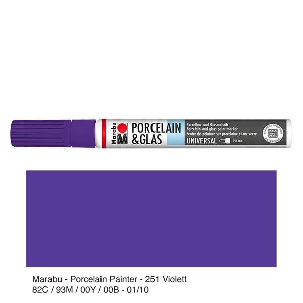 Penna da colorare viola 1-2 mm per vetro/porcellana (251)