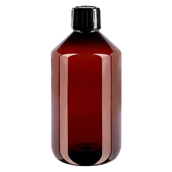 Bottiglia in PET da 500 ml con tappo nero OV Bottiglia in PET da 500 ml con tappo nero OV