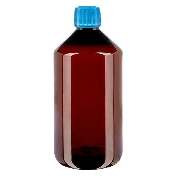 Bottiglia PET 750ml con tappo blu OV Bottiglia PET 750ml con tappo blu OV