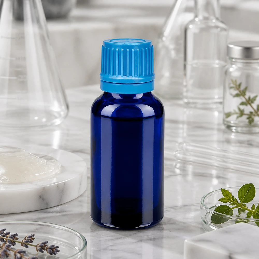 Bottiglia da 20ml 11mm SV blu OV BlueLine UT18/20 Flacone BlueLine professionale da 20 ml per applicazioni di laboratorio con filettatura a vite precisa da 11 mm