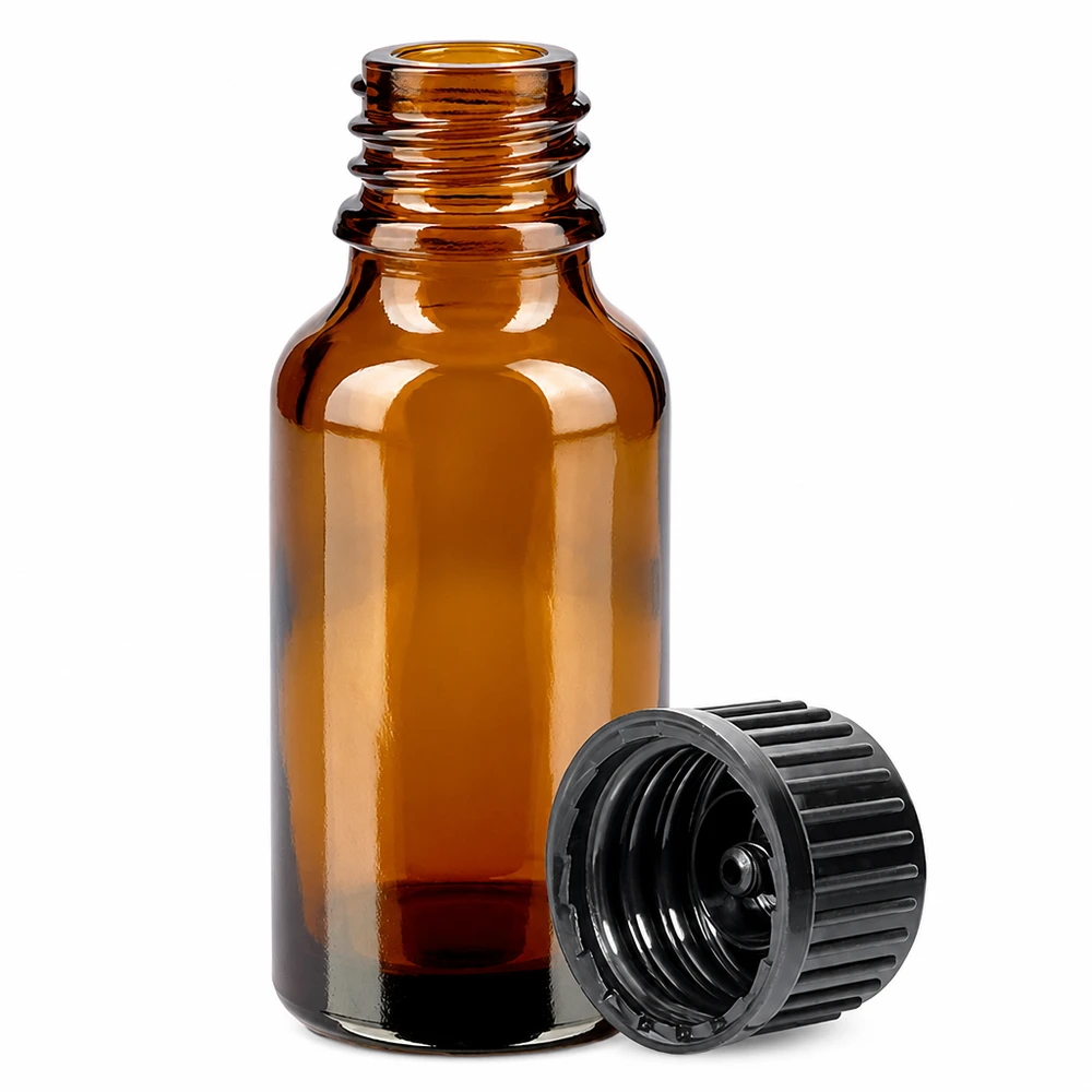 Bottiglia da 20ml 11mm SV nero STD BrownLine UT18/20 Flacone professionale da 20 ml in vetro ambrato con protezione UV per sostanze sensibili alla luce