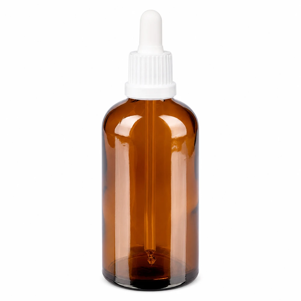 Flacone per pipette da 100 ml bianco OV BrownLine UT18/100 Bottiglia per pipetta di qualità da laboratorio 100ml marrone - ideale per applicazioni cosmetiche e farmaceutiche