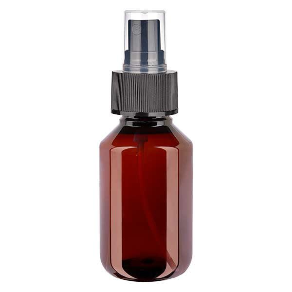 Bottiglia in PET da 100 ml con nebulizzatore nero