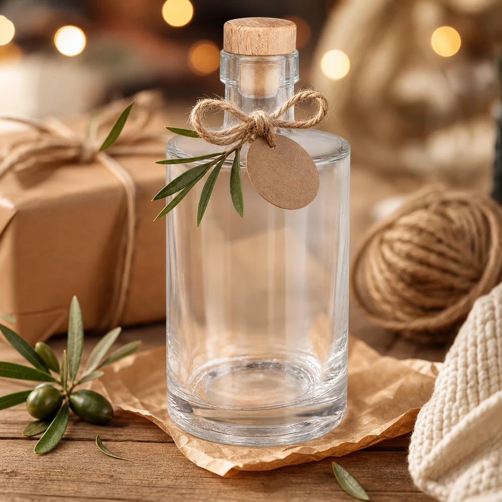 Bottiglia in vetro da 350 ml Galileo con tappo in sughero con impugnatura in legno UNiTWIST®