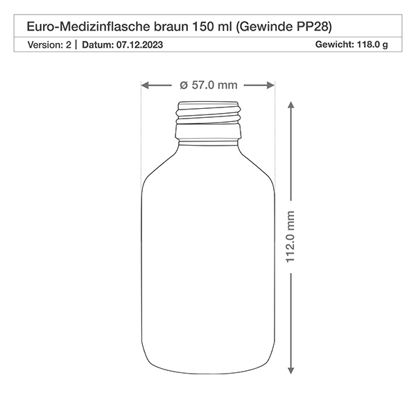 Flacone per medicinali da 150 ml marrone, con tappo in alluminio dorato Ap Flacone per medicinali da 150 ml marrone, con tappo in alluminio dorato Ap