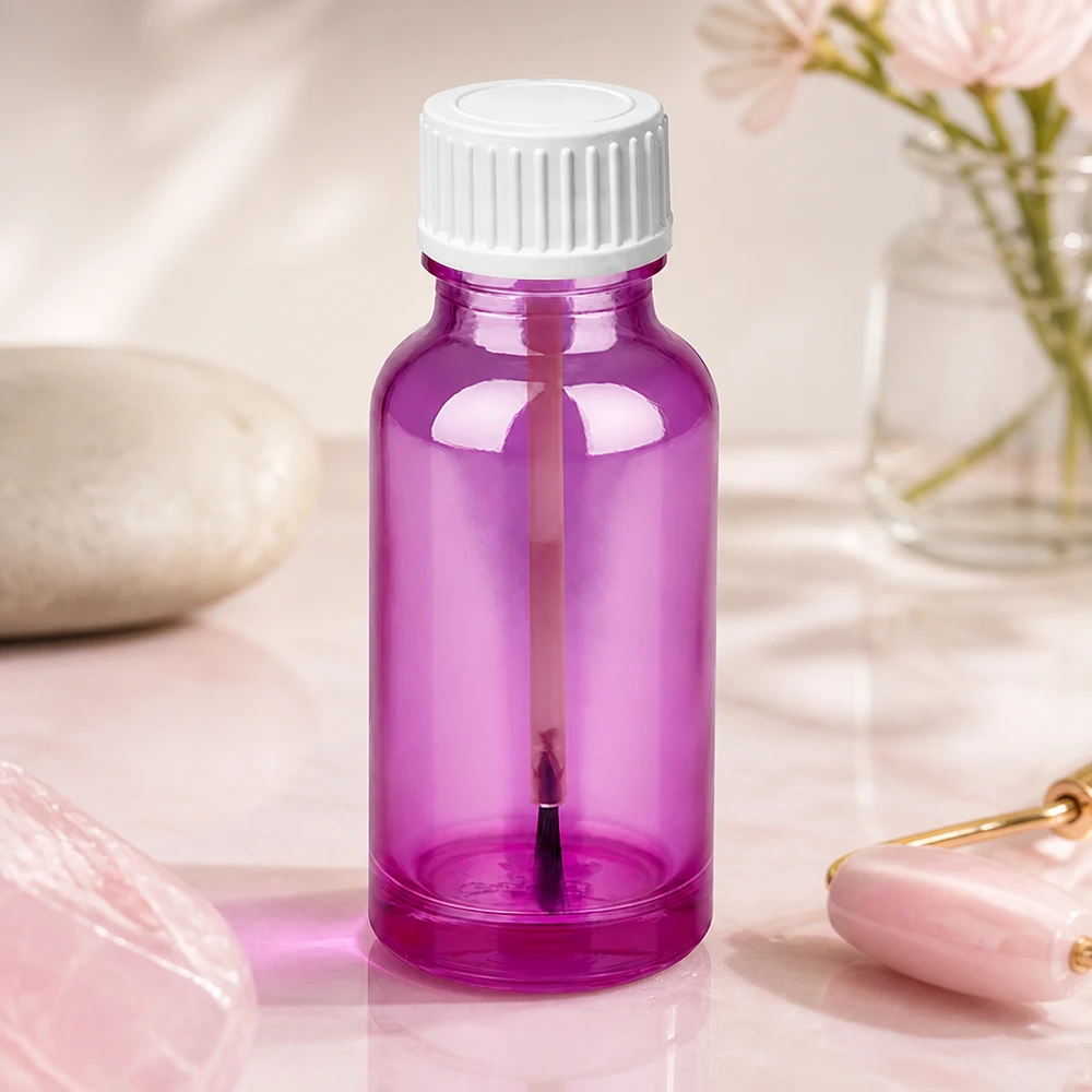 Flacone a pennello da 20 ml PurpleLine UT18/20 bianco standard Flacone in vetro PurpleLine da 20 ml di alta qualità con tappo bianco a prova di bambino