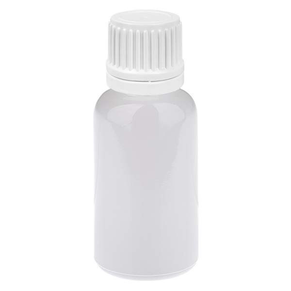 Flacone contagocce da 20 ml con tappo bianco da 0,7 mm con chiusura di sicurezza WhiteLine UT18/20 Flacone contagocce da 20 ml con tappo bianco da 0,7 mm con chiusura di sicurezza WhiteLine UT18/20