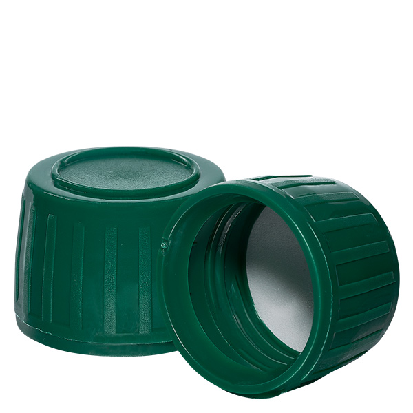 Tappo a vite verde con anello antimanomissione PP28 ApoGlas