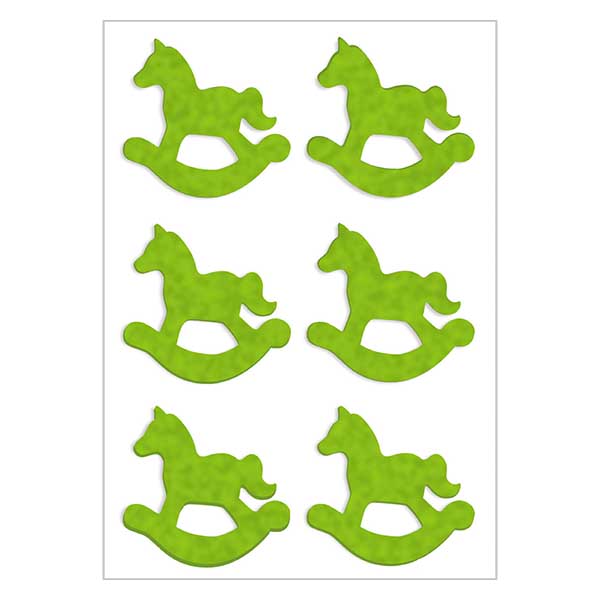 Adesivi in feltro "Cavallo a dondolo" (6 adesivi)