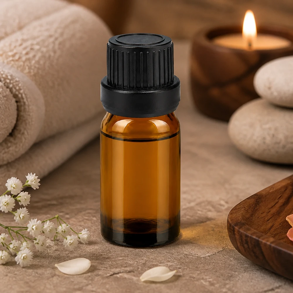 Flacone contagocce da 5 ml 2 mm nero OV BrownLine UT18/5 Piccolo flacone contagocce da 5 ml in vetro marrone con tappo nero per aromaterapia e benessere