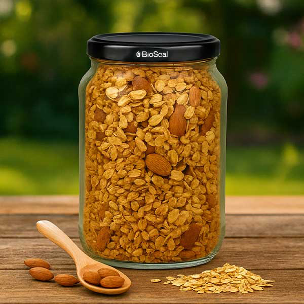 UNiTWIST Runda1062 con coperchio nero. Coperchio. TO82 BioSeal