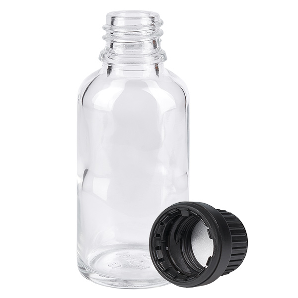 Flacone contagocce da 20 ml 2 mm nero OV ClearL. UT18/20