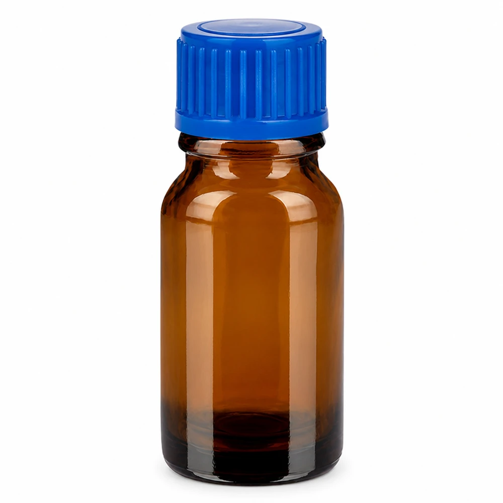 Bottiglia da 10ml 11mm SV blu STD BrownLine UT18/10 Flacone farmaceutico in vetro ambrato da 10 ml con tappo blu a chiusura ermetica per principi attivi