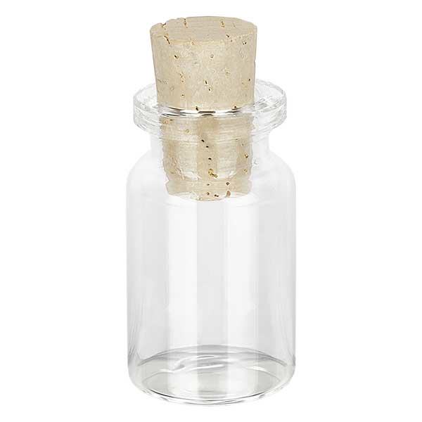 Bottiglia in vetro trasparente 5ml con tappo 11/14mm