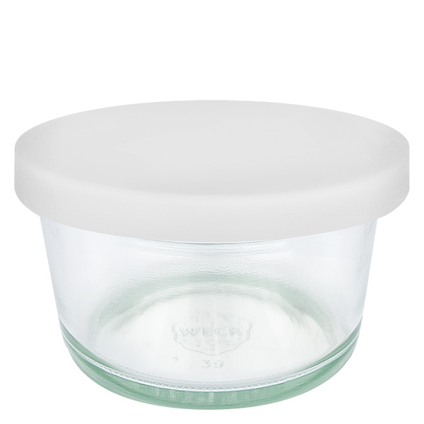 Barattolo gourmet da 165 ml con coperchio in silicone bianco WECK RR80