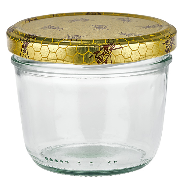 Barattolo di vetro da 230 ml + coperchio BasicSeal a nido d'ape UN.